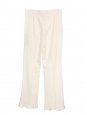 Cropped Ruffled cream white Wool-blend Flared Trousers Retail price €745 Size 40