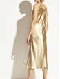 Gold metallic mid-length tank dress Retail price $432 Size XS