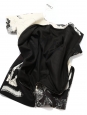 Secret Garden ivory white and black wool short sleeves dress Retail price €2500 Size 34/36