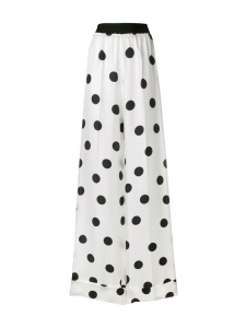Black and white polka dot high waist wide leg palazzo pants Retail price €665 Size XXS