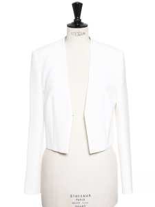 BOSS HUGO BOSS Ivory white jersey cropped blazer jacket NEW Retail price €300 Size 36
