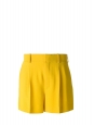 High waist bright yellow pleated crepe shorts Retail price €490 Size 36