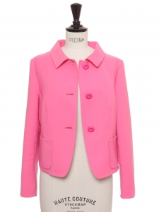 Bright fuchsia pink cotton jacket Retail price €1200 Size 36/38
