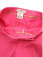Bright fuchsia pink stretch cotton pants Retail price 490€ Size XS