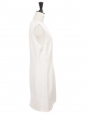 Robe courte en shantung blanc broderie asymétrique Taille 36
