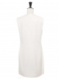 White shantung short dress with asymmetric embroidery Size 36