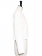 Ivory white crepe blazer-style cropped jacket Retail price €400 Size 38
