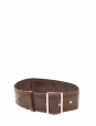 Very large belt in dark brown leather Retail price €490 Size 70
