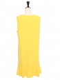 Sleeveless bright yellow fluid crêpe dress Retail price $745 Size 40