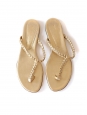 Sandales plates en cuir doré bride tressée Prix boutique 530€ Taille 39