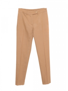 Camel brown wool straight leg pants Retail price €640 Size 34/36
