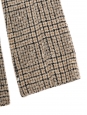 Pantalon droit ceinturé en tweed de laine crème camel et noir Prix boutique 1200€ Taille 36