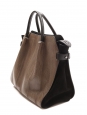 MARCHE Brown snake leather and black suede tote bag with strap Retail price €2880