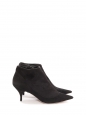 Low heel black suede and pony calf pointy toe ankle boots Retail price €950 Size 37.5
