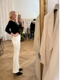 High waist white fluid crêpe tailored pants Retail price €650 Size 34