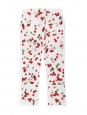 Pantalon en denim blanc imprimé cerise rouge Prix boutique €645 Taille 34