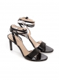 Black patent leather heeled sandals with ankle strap Retail 850€ Size 40