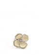 Beige enamel petal flower with crystal and beads heart silver ring Retail price €290