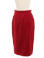 Jupe taille haute longueur midi en velours rouge cardinal Prix boutique 330€ Taille 34