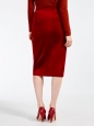 Jupe taille haute longueur midi en velours rouge cardinal Prix boutique 330€ Taille 34