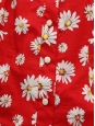 Red and white daisy flower print cotton mini dress with straps Retail Price €800 Size 40