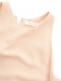 Powder pink crepe round neck sleeveless midi dress Retail price €1100 Size 38