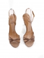 Hazelnut brown python leather heel sandals with ankle strap Retail price 600€ Size 37