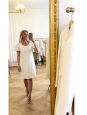 Open back white silk dress Retail price 1450€ Sz 38