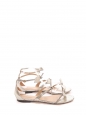 Mike gold silver leather knotted bow flat sandals Retail price €540 Size 39,5