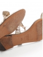 Sandales plates MIKE en cuir métallisé doré argent et petit noeud Prix boutique 540€ Taille 39,5
