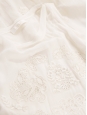 Ivory white silk and floral lace long wedding dress Retail price €4000 Size 38