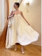 Ivory white open back maxi dress with thin straps Retail price €1800 Size 38