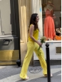 Pantalon taille haute fluide en crêpe jaune vif Prix boutique 240€ Taille 38