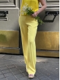 Bright yellow crepe high waist fluid pants Retail price €240 Size 38