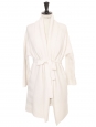 Thick white cashmere wool knit belted cardigan Retail price €699 Size 36 to 38
