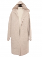 Thick beige merino and cashmere hooded cardigan Retail price €579 Unique Size