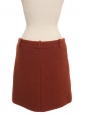 Terracotta red bouclé wool mini skirt Retail price €800 Size 34