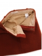 Terracotta red bouclé wool mini skirt Retail price €800 Size 34