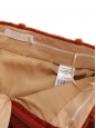 Mini jupe droite en laine bouclée rouge terracotta Prix boutique 800€ Taille 34