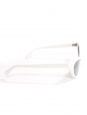 60’s style Cat eye white sunglasses with grey lens