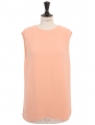 Sleeveless pink crepe top with back opening Retail price €450 Size 38