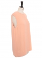 Sleeveless pink crepe top with back opening Retail price €450 Size 38