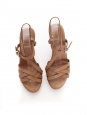 Brown leather wooden wedge multi strap sandals Retail price €445 Size 38