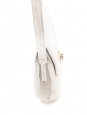 Petit sac porté épaule ou main en imitation cuir croco blanc