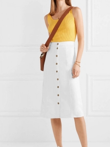 Midi length high waist white denim skirt Retail price €281 Size XS