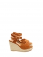 Tan brown suede leather ankle strap sandals Retail price €290 Size 36