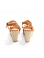Sandales compensées à bride cheville en suede camel Prix boutique 290€ Taille 36