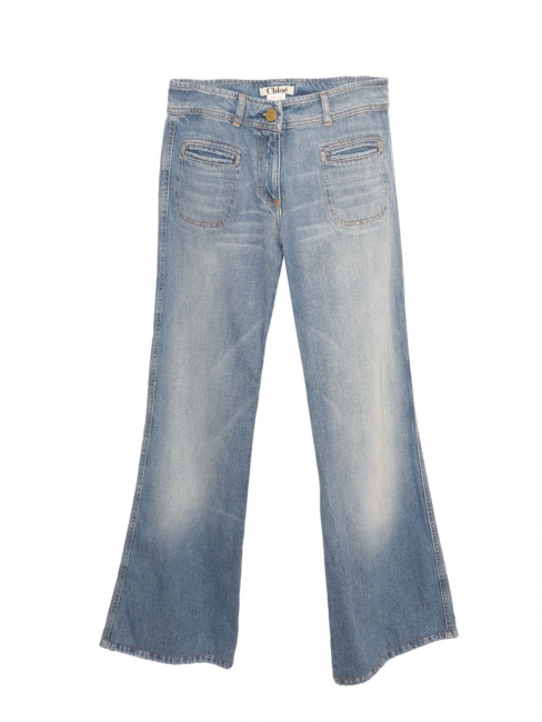Kate Moss iconic blue used wide leg jeans Retail price €390 Size 36/38