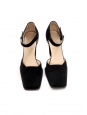 Black suede leather square toe ankle strap pumps Retail price €900 Size 37.5