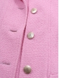 Veste de tailleur manches courtes en tweed de laine mauve rosé à boutons siglés CC argent Prix boutique 5000€ Taille 38